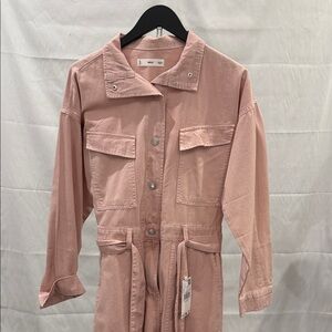 Mango Pink Jumpsuit with Waist Tie